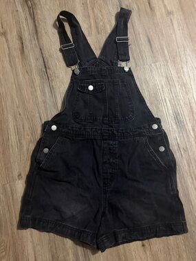 No Boundaries - Black Denim Short Overalls - Size Small (3-5)